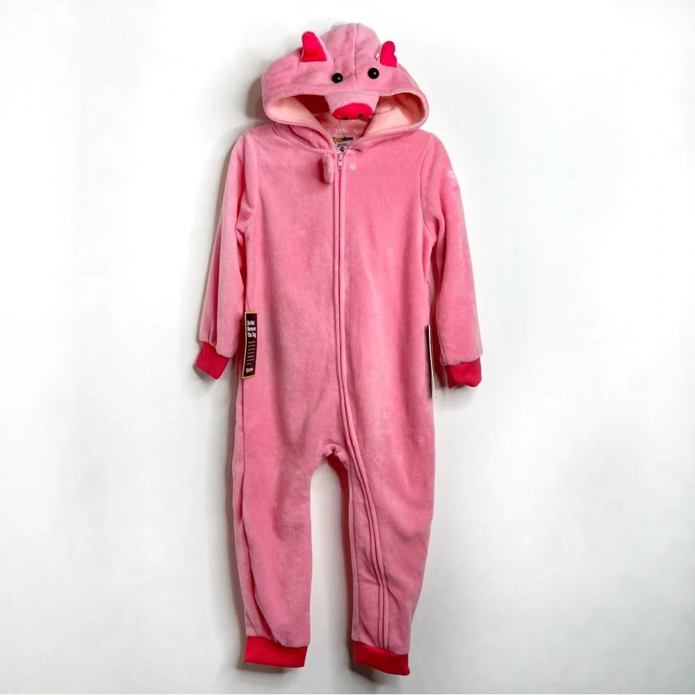 Tipsy Elves Cute Pink Baby Pig Playsuit with Hood for Toddlers NWT